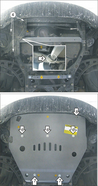 Защита алюминиевая Мотодор для картера и КПП Mini Сooper Countryman S 2010-2022