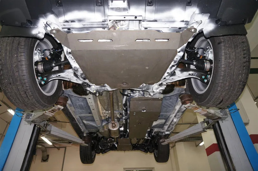 Защита алюминиевая АВС-Дизайн для картера и КПП Honda CR-V IV 2012-2015 фото 3
