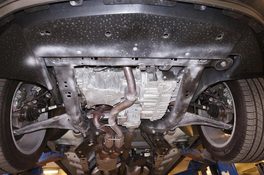 Защита алюминиевая АВС-Дизайн для картера и КПП Cadillac SRX II 2009-2016 фото 2
