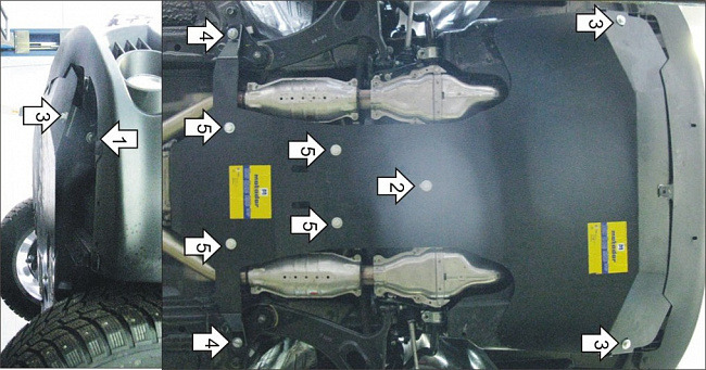 Защита алюминиевая Мотодор для картера Subaru Tribeca II 2008-2014