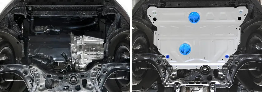 Защита алюминиевая Rival для картера и КПП (увеличенная) Skoda Octavia III A7 2013-2017 2017-2020 фото 3
