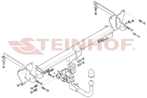 Фаркоп Steinhof для FIAT Doblo, в т.ч. Maxi, 263 (Mk.II), (кроме CNG) 2010-2022/ Opel Combo L1,L2, (Mk.IV) кроме CNG 2012-2018 шар V