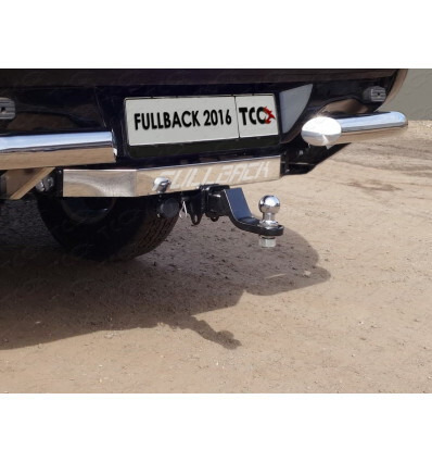 Быстросъёмный оцинкованный фаркоп ТСС  для Fiat Fullback KT0T (Mk.I) 2016-2019 (только для а/м без заднего бампера) с накладкой из нержавеющей стали с надписью Fullback Шар Е фото 3