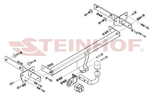 Фаркоп Steinhof для Mercedes A-Class w169 (Mk.II) 2004-2012 / Mercedes B-Class w245 (Mk.I кроме AMG) 2005-2011 Шар А