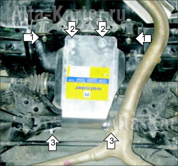 Защита алюминиевая Мотодор для заднего дифференциала Subaru Forester III 2008-2012 фото 2