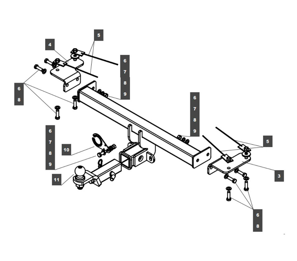 Фаркоп TowRus для Jetour Dashing (Mk.I) 2022- шар Е (система антистук)