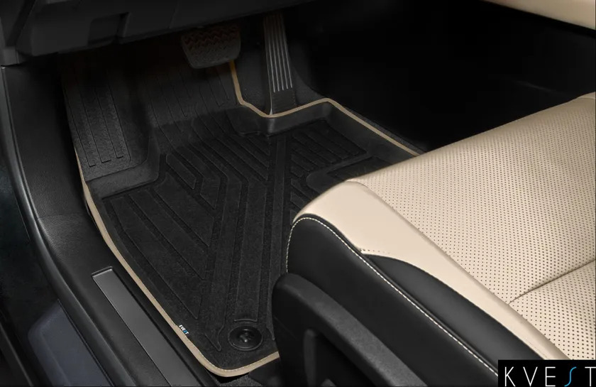Коврики KVEST 3D для салона Lexus RX IV 2015-2022 Бежевый, черный кант фото 4