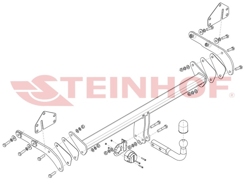 Фаркоп Steinhof для Toyota bZ4X (Mk.I) 2022-/ Subaru Solterra (Mk.I) 2022- шар А