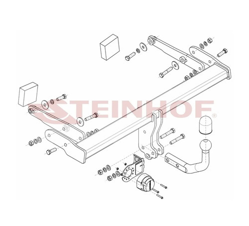 Фаркоп Steinhof Skoda Octavia лифтбек/универсал кроме 4WD 1996-2004 / Skoda Octavia Tour кроме 4WD 2000-2010 / Volkswagen Golf IV хетчбек/универсал, кроме 4WD 1997-2003 / Volkswagen Bora кроме 4WD 1998-2004 / Audi A3 хетчбек 3/5 дверей Шар А