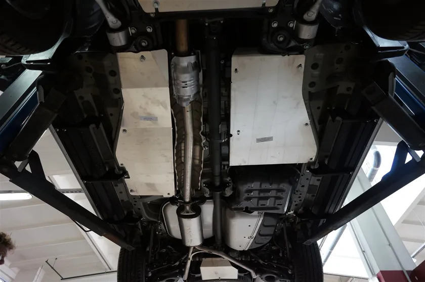Защита алюминиевая АВС-Дизайн для картера, топл. трубок, трубок кондиционера, зад. редуктора Honda Pilot II 2011-2015 фото 5