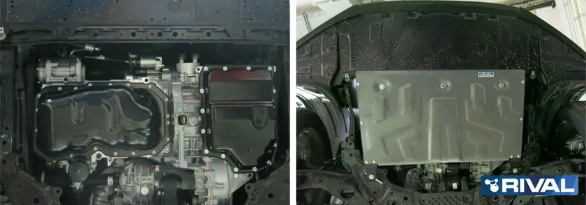 Защита алюминиевая Rival для картера и КПП Mazda 3 III 2013-2018 фото 3