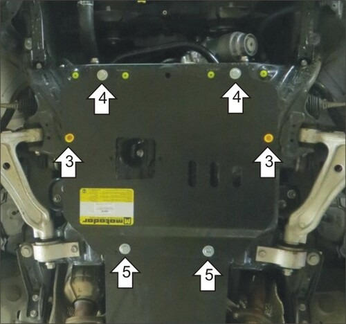 Защита Мотодор для двигателя и перед. дифференциала Lexus GS 300 2005-2008