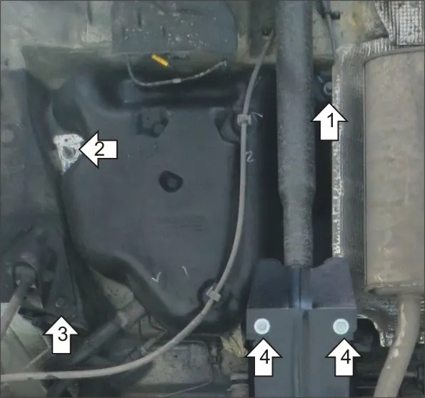 Защита Мотодор для топливного бака Nissan Terrano III 2014-2022 фото 4