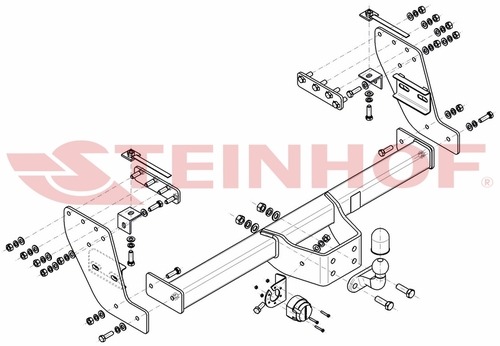 Фаркоп Steinhof для Mitsubishi L200 KL1T (Mk.V) 2015-2019/ FIAT Fullback KT0T (Mk.I) 2016-2019 шар F