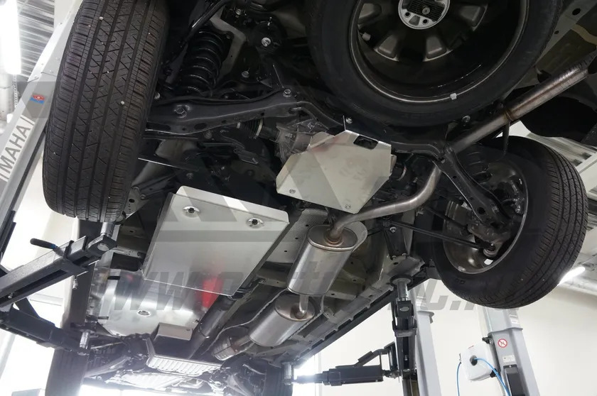 Защита алюминиевая АВС-Дизайн для топливного бака, топливных и тормозных трубок, РК Acura MDX 14 2013-2020 (3 части) фото 5