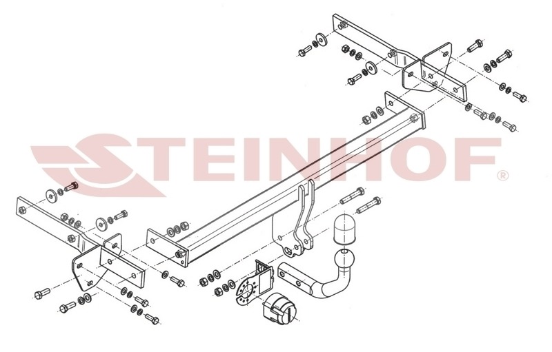 Фаркоп Steinhof для Mercedes A-Class w169 (Mk.II) 2004-2012 /  Mercedes B-Class w245 (Mk.I  кроме AMG)  2005-2011 Шар А