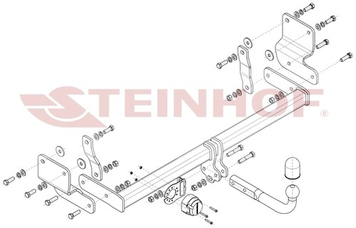 Фаркоп Steinhof для Mitsubishi Pajero Pinin H70 3 двери (Mk.I) 1999-2007 шар А