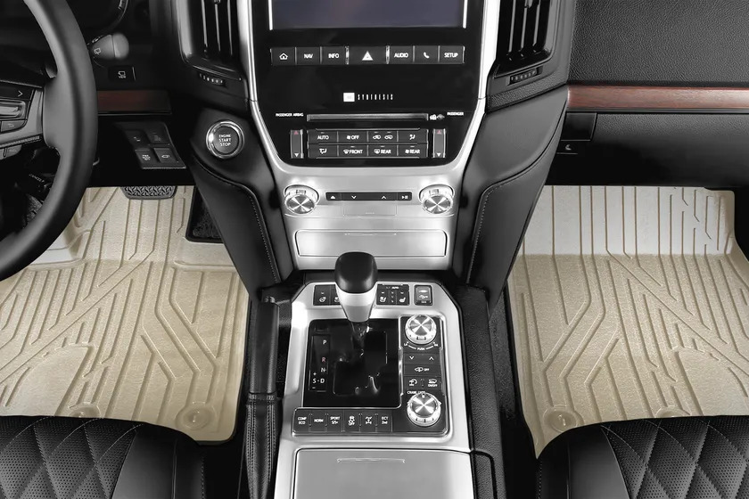 Коврики KVEST 3D для салона Toyota Land Cruiser 200 рестайлинг 2015-2022 Бежевый, черный кант фото 2