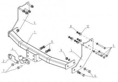 Фаркоп AvtoS для Sollers Atlant L1H1 2023- Шар F