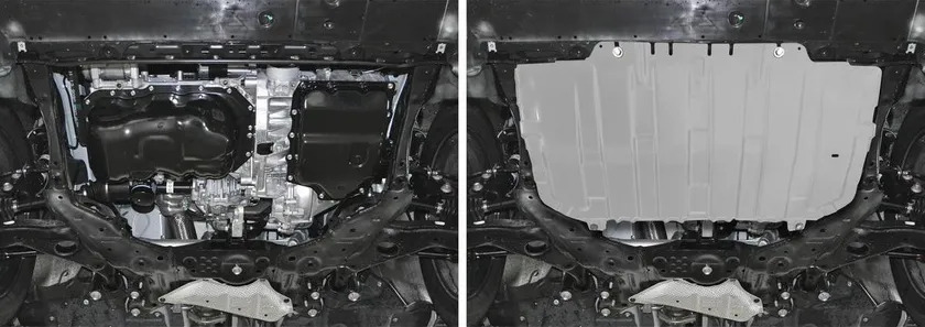 Защита алюминиевая Rival для картера и КПП Mazda 3 III BM 2013-2018 фото 3
