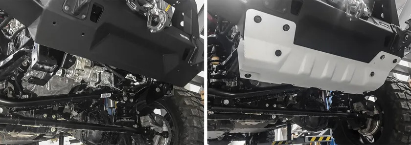 Защита алюминиевая Rival для рулевых тяг Rival (под алюминиевый бампер) для Jeep Wrangler JL 2017-2022 фото 3