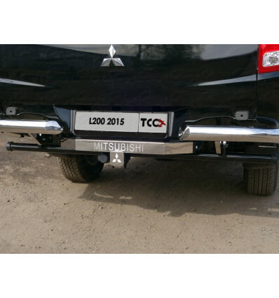 Фаркоп оцинкованный ТСС с накладкой с надписью Mitsubishi  для Mitsubishi L200 KL (Mk.V) 2015-2023 шар Е фото 4
