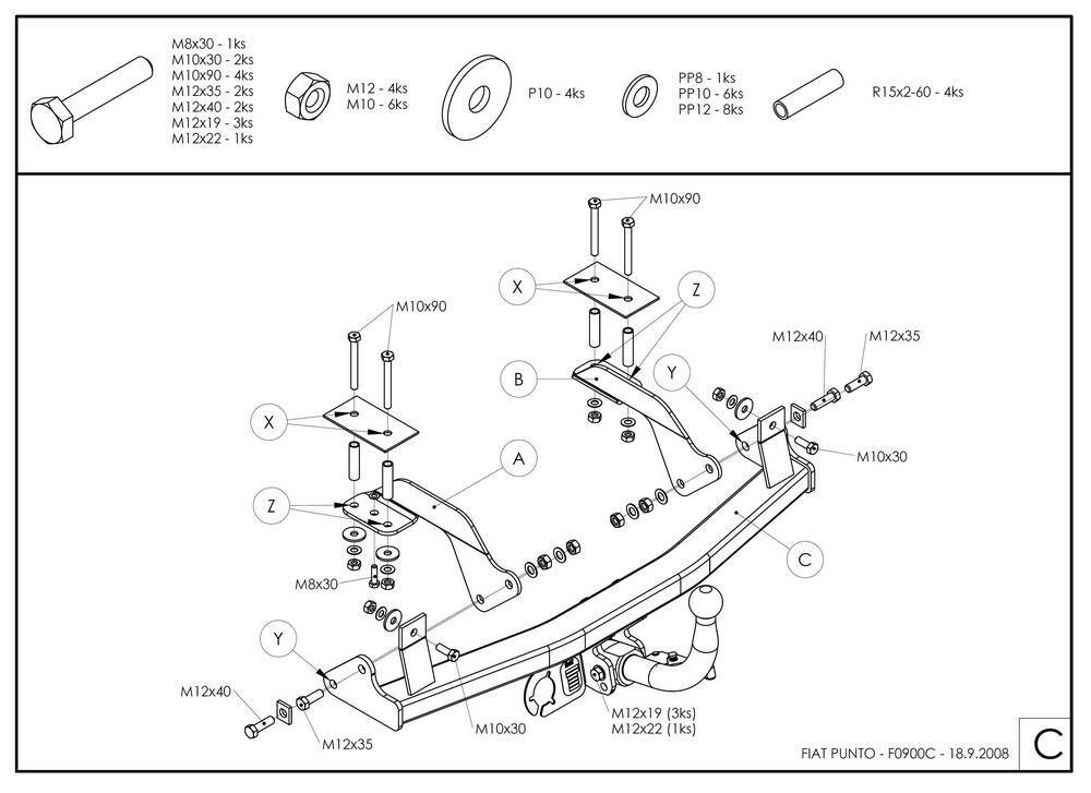 Фаркоп GALIA для FIAT Punto, FIAT Grande Punto фото 2