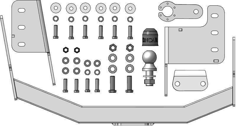 Оцинкованный фаркоп ZincaR для  Toyota Fortuner (Mk.II кроме TRD) 2017- Шар F фото 2