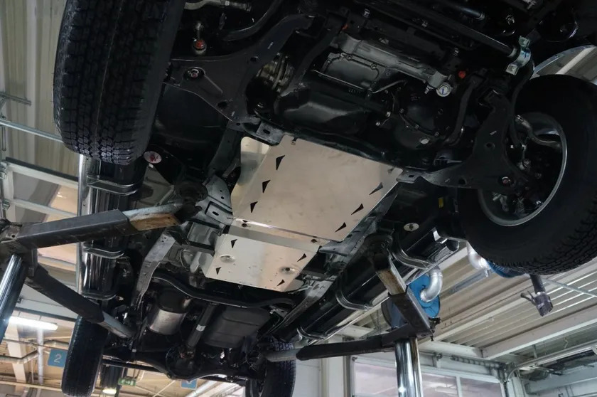 Защита алюминиевая АВС-Дизайн для РК и КПП Mitsubishi L200 V 2015-2022 (2 части) фото 2