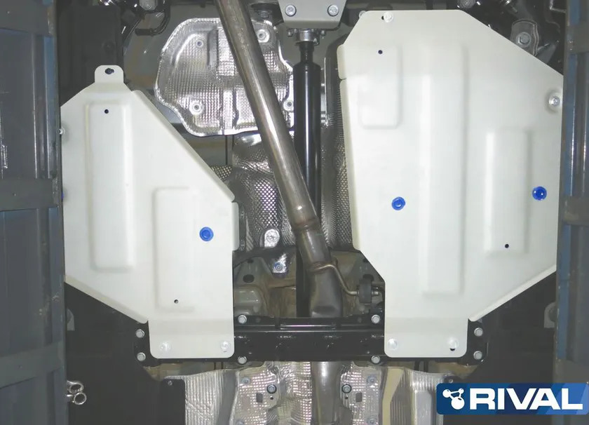 Защита алюминиевая Rival для топливного бака Audi Q7 II 2015-2022 фото 2