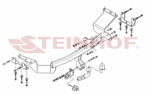 Фаркоп Steinhof для Citroen C-Crosser EP (Mk.I) 2007-2012 / Mitsubishi Outlander XL (Mk.II) 2007-2012 / Peugeot 4007 GP (Mk.I) 2007-2012 Шар А