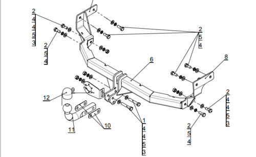 Фаркоп ТСС для Hyundai Sonata LF (Mk.VII) 2018-2020/ Hyundai i40 Vf (Mk.I) 2011-2018 шар А