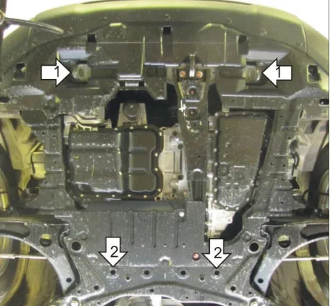 Защита Мотодор усиленная для картера, КПП Citroen C4 Aircross 2012-2017 фото 2