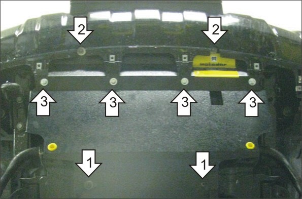 Защита алюминиевая Мотодор для радиатора Nissan Patfinder R51 2010-2014