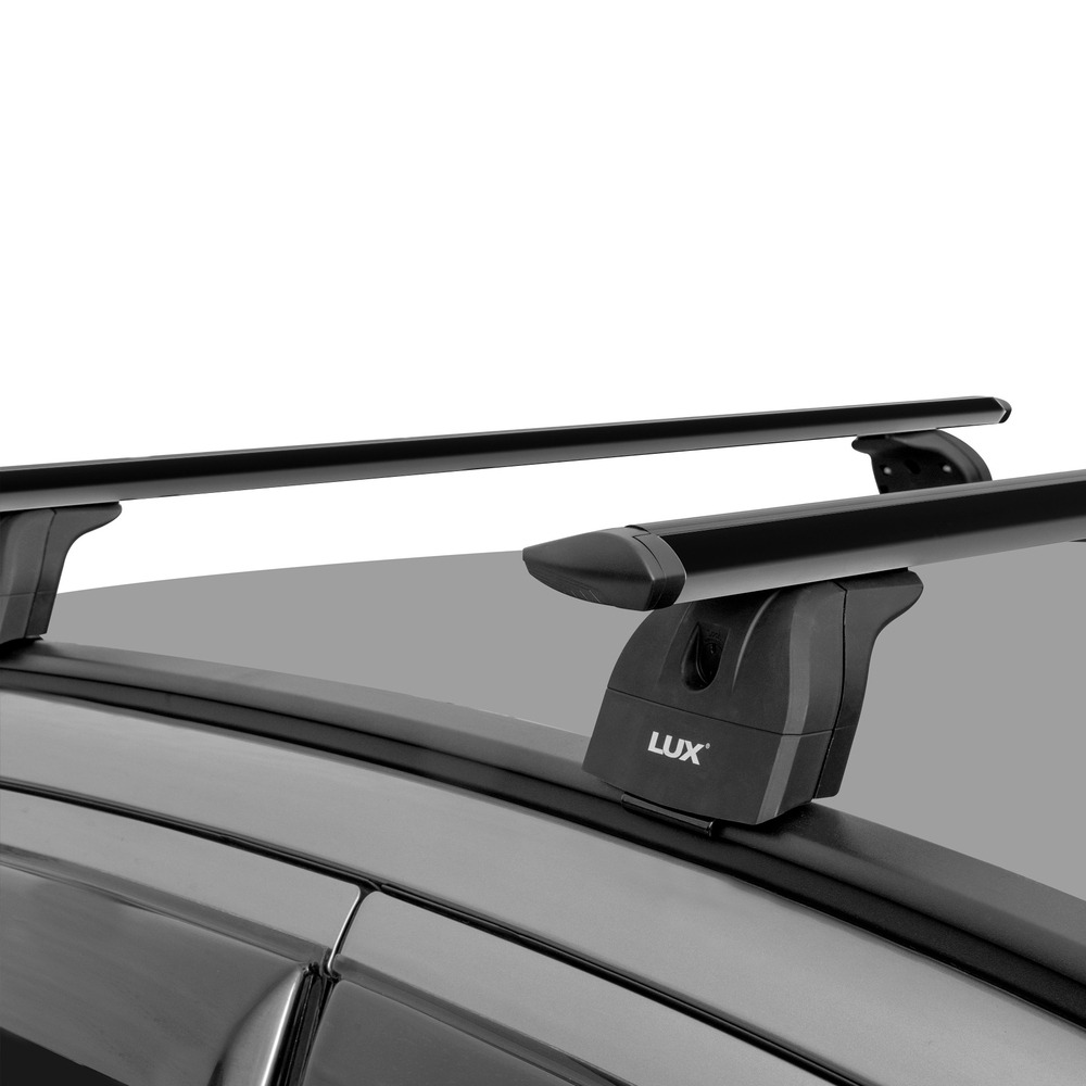 Багажник модельный на интегрированные рейлинги LUX БК2 крыловидные дуги черные фото 6