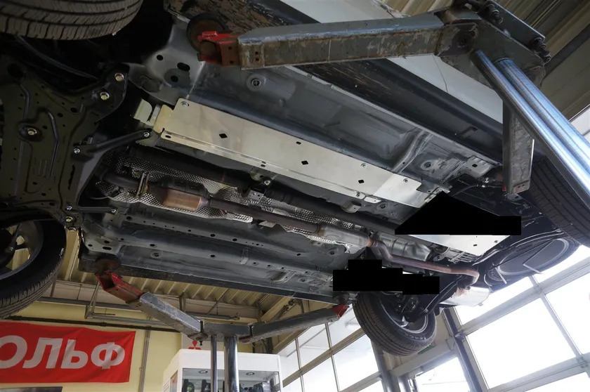 Защита алюминиевая АВС-Дизайн для топливного трубопровода Mitsubishi Outlander III 2013-2022 фото 2