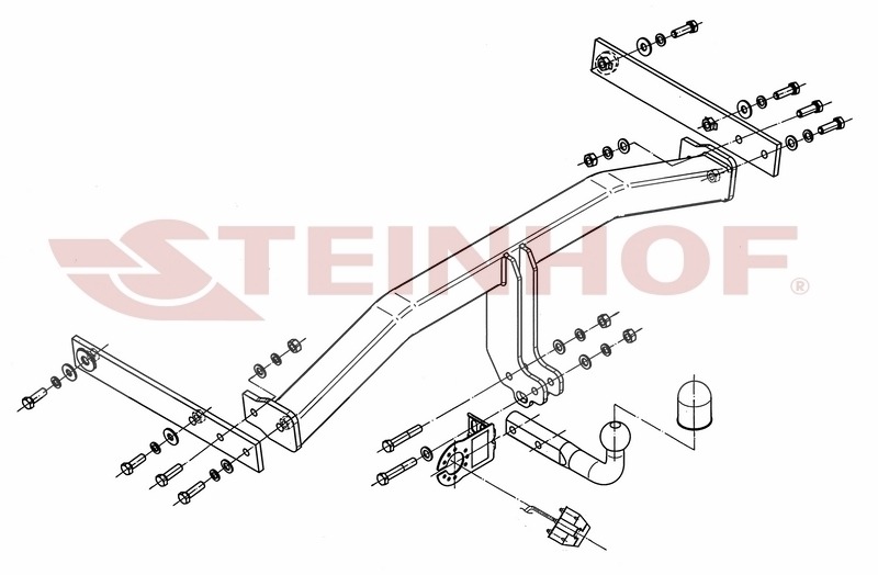 Фаркоп Steinhof для Volkswagen Tiguan NF (Mk.I) 2007-2016 шар A