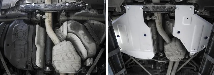 Защита алюминиевая Rival для топливного бака Audi Q7 II 2015-2020 2020-2022 фото 3