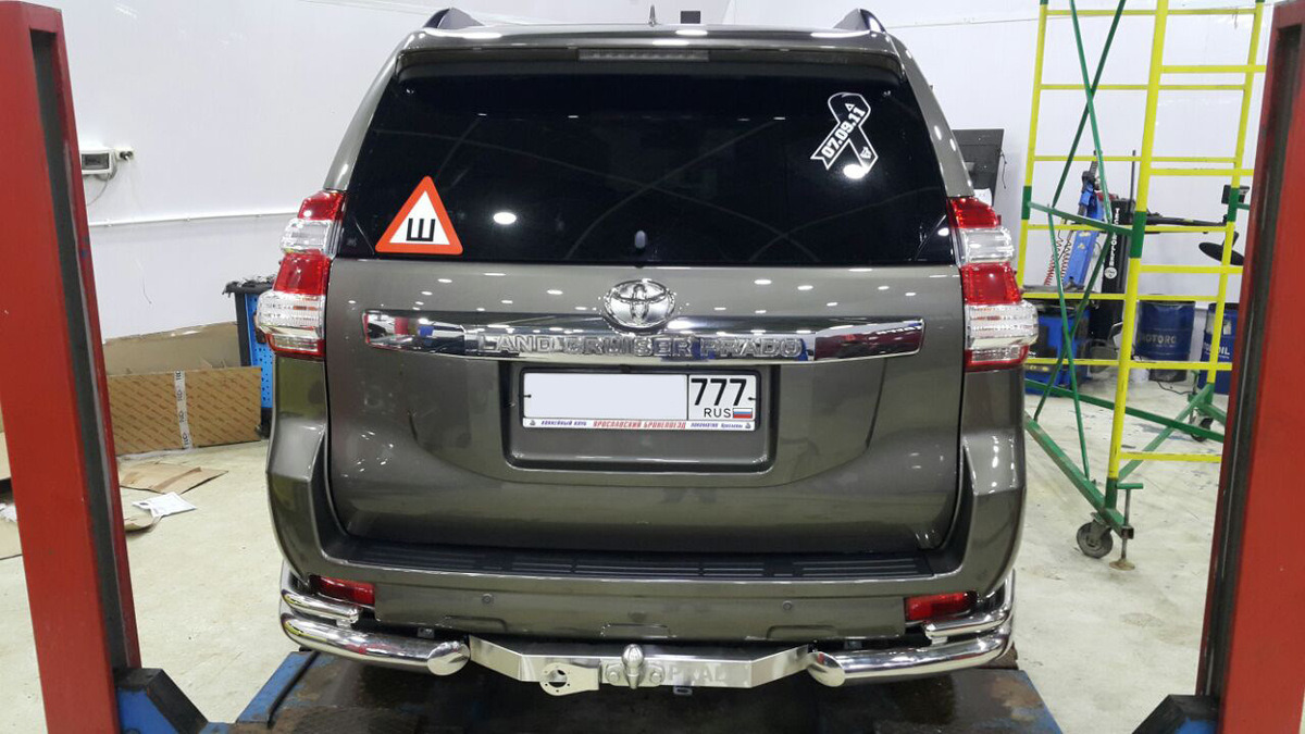 аркоп оцинкованный ТСС с накладкой с надписью Prado для Toyota Land Cruiser Prado 150 (Mk.IV) 2009-2023 шар F фото 4