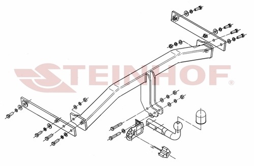 Фаркоп Steinhof для Volkswagen Tiguan NF (Mk.I) 2007-2016 шар A