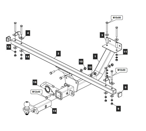 Быстросъёмный фаркоп TowRus для Lada Niva Legend 2021- / Lada 4x4 2006-2020 /  Lada 4x4 Urban 2014-2020 /  Lada Niva 1977-2006 Шар Е с антистуком 
