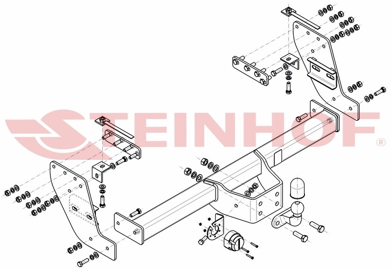Фаркоп Steinhof для Mitsubishi L200 KL1T (Mk.V) 2015-2019/ FIAT Fullback KT0T (Mk.I) 2016-2019 шар F