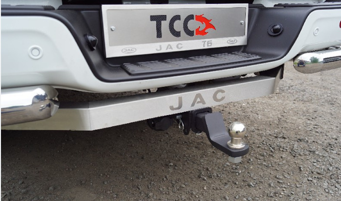 Фаркоп оцинкованный ТСС для JAC T6 (Mk.I) 2021-/ JAC T8 Pro (Mk.I) 2023- нерж. шар Е фото 2