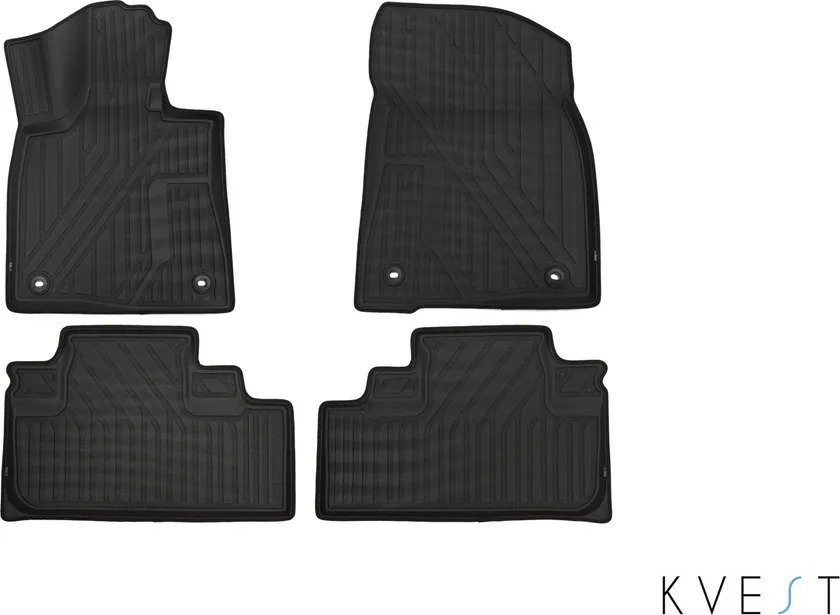 Коврики KVEST 3D для салона Lexus RX IV 2015-2022 Серый, черный кант