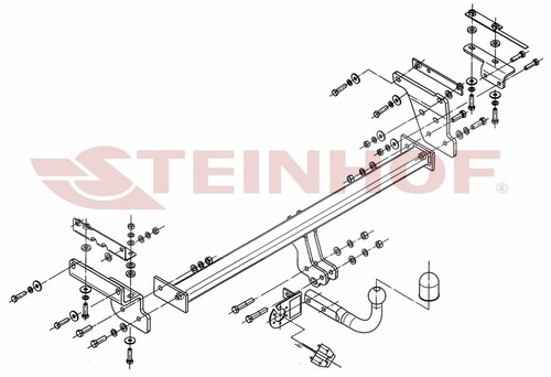 Фаркоп Steinhof для Nissan Qashqai, Qashqai +2 J10 (Mk.I) 2007-2014 шар А
