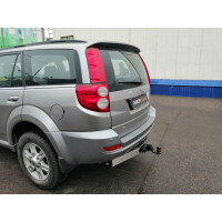 Быстросъёмный оцинкованный фаркоп ТСС с шаром из нержавеющей стали  Haval H5 2020-2021 с накладкой из нержавеющей стали с надписью Haval Шар Е фото 2