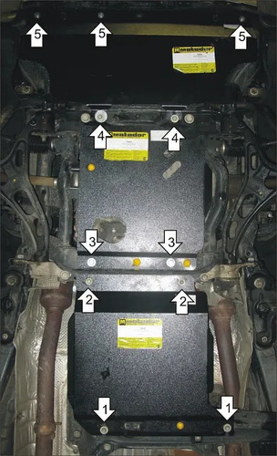 Защита Мотодор для радиатора, картера двигателя, ПДФ, КПП Jeep Grand Cherokee WK2 2010-2014