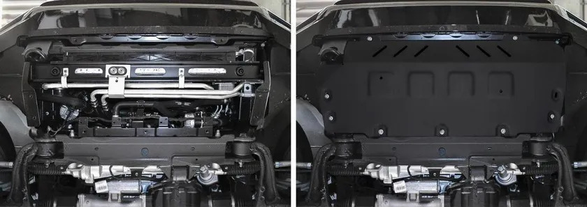 Защита алюминиевая Rival для радиатора Rival (черная) для Mercedes-Benz G-klasse W464 2018-2022 фото 3