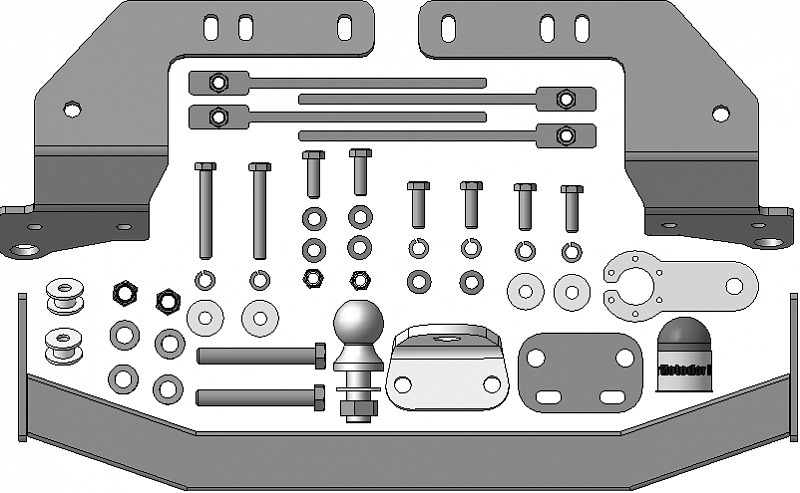 Фаркоп Motodor для Toyota Land Cruiser J200 (Mk.XI) 2007-2021/Lexus LX J200 (Mk.III) 2007-2021 шар FE фото 2