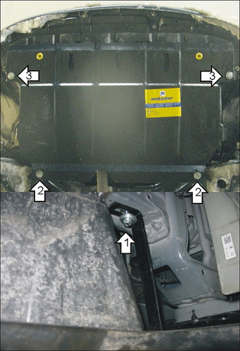 Защита Мотодор для картера, КПП Toyota Yaris P2 2006-2010